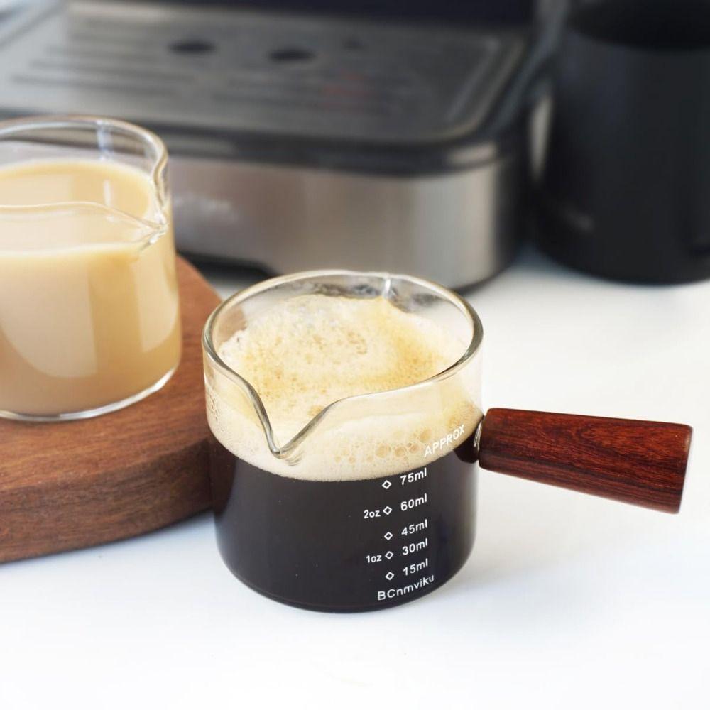 Clear Double Spout Measuring Cup 75ML Glass Espresso Cups Durable Triple Pitcher Milk Cup  Tea