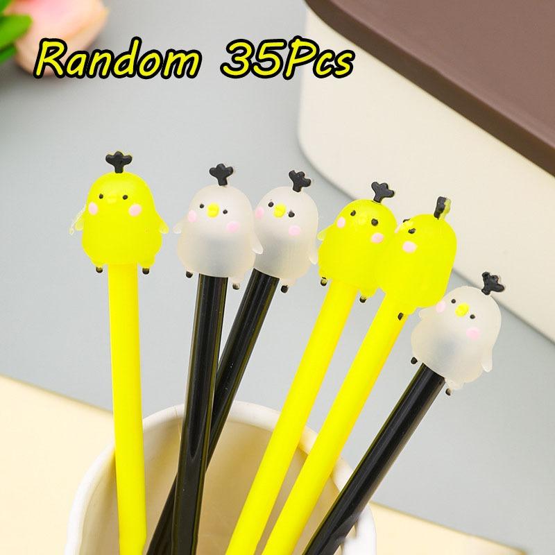 

4Pcs Chicken Shape Rollerball Pen Cute Cartoon Animal Pens Black Neutral Pen School Office Supply Student Writing Drawing Stationery Gift Random style 4Pcs