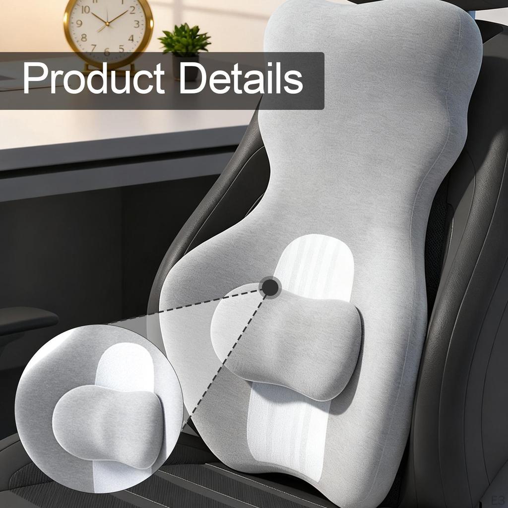 Bequemes Memory-Schaumstoff-Bürostuhl-Kissen, Kompaktes ergonomisches Rückenstützkissen für das Auto