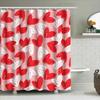 Pink Red Shower Curtain Love Heart Print Waterproof Bathroom Decor 3D Printing Bath Mat Set for Bathroom Accessories Decoration