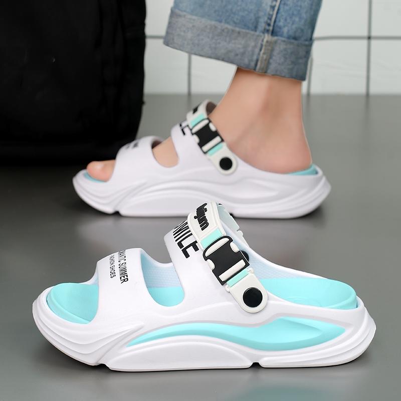 Sandales d'été pour hommes, pantoufles d'extérieur, plage, confortables, épaisses, sabots souples, chaussures décontractées pour hommes, chaussures de jardin pour hommes et femmes, sandales de plage