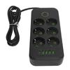 6 Way Power Strip with 4 USB and 1 Type C Port Europn Standard Power Socket with   2 Meter Cable