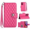 6-Color PU Leather Diamond Check-Patterned Wrist Strap Wallet Phone Case for Motorola Moto E13,E20,E30,E40,Moto G,Moto G Play,G04,G05,G13,G23,G53...