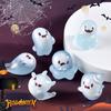 6/12/24 stk Halloween Spøkelsesfigur Selvlysende Mini Tegneserie Spøkelse Resinstatue Lysende Miniatyr Spøkelse Ornament Skrivebordsdekorasjon