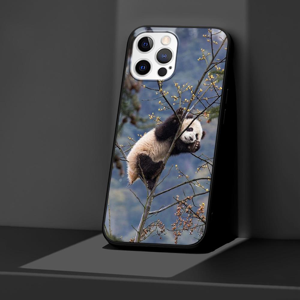 

Chinese Bear Panda Case for Apple iPhone 14 11 13 12 Pro Max XR 7 8 + SE 2020 XS 6 6s Plus 5 5s Black Silicone Phone Cover Coque iPhone 5 5s SE