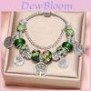 Fashion Life Tree Beaded Bracelet With Green Glass Beads For Womens Daily Wear
