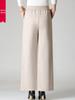 Extra-Size Women's Plus Velvet Wide-Leg Pants for Autumn and Winter, Middle-Aged and Elderly