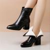 Brand Women Boots Chunky Chelsea High Boots Women 2024 New High Heels Shoes Designer Sexy Women Ankle Boots Big Size Botas Mujer