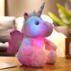 Cute Luminous Sitting Unicorn Doll Plush Toy Colorful Angel Pegasus Doll Children Soothing Rag Doll