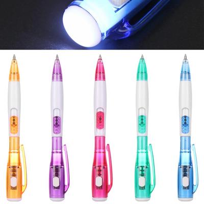 Novelty Stationery Illumination Multi-function Ball Pens Ballpoint Pen LED Light Flashlight Pen