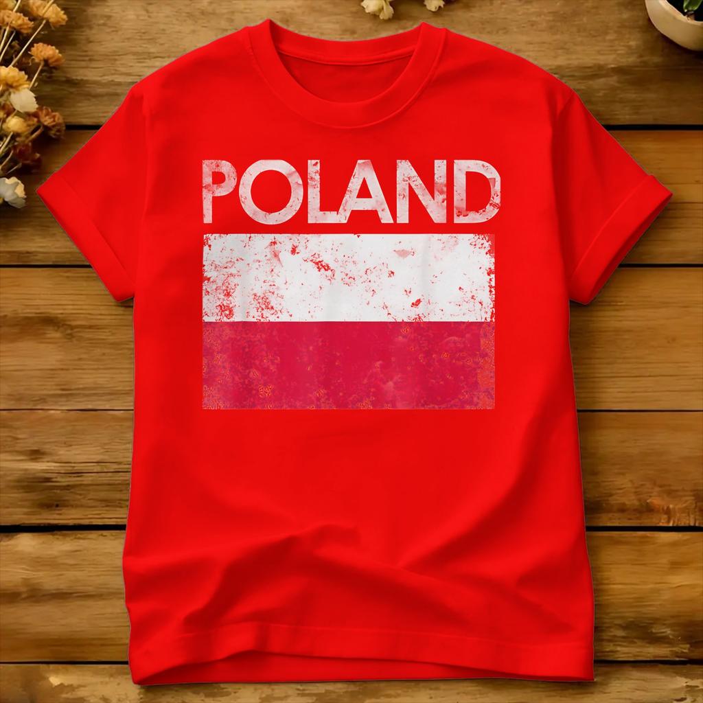 Vintage Poland Polish Flag Pride Gift Cotton T Shirt For Unisexs Summer Poland Polska Polish Tshirts Harajuku Tee Shirt Clothing