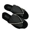 Flat bottom pearl pinch foot flip-flop sandals for women in summer, new with skirt, open-toed beach