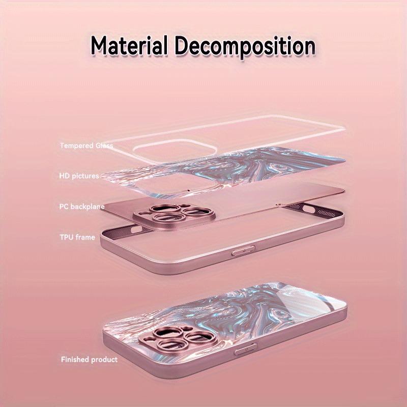 Laserové Texturované Duhové Kovové Skleněné Pouzdro na Telefon Pro iPhone 17 Pro Max 16 15 14 13 12 11 Pro 16 15 Plus 16E 17Air Kryt