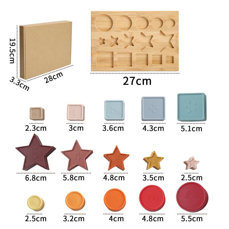 Baby Educational 3d Silicone Puzzle Blocks With Geometric Shapes For Infant Development
