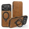 KEYSION Leather Flip Wallet Case for iPhone 15 16 17 Pro Max Air 16Plus 16e Cards Slots Magnetic 360 Ring Stand Phone Back Cover