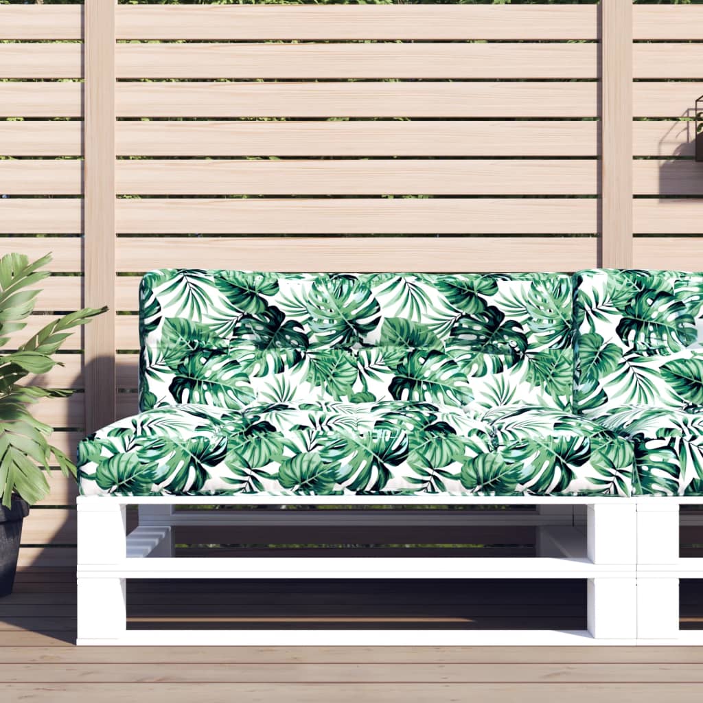 Pallet Cushion with Leaf Pattern 120 X 40 X 12 Cm Fabric