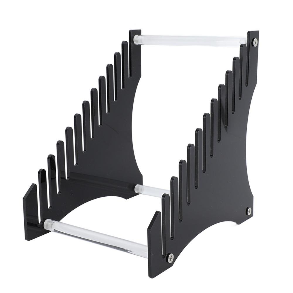 Clear View Acrylic Record Storage Black 12-slot Acrylic Rack Desktop Transparent Record Display Desktop Decor