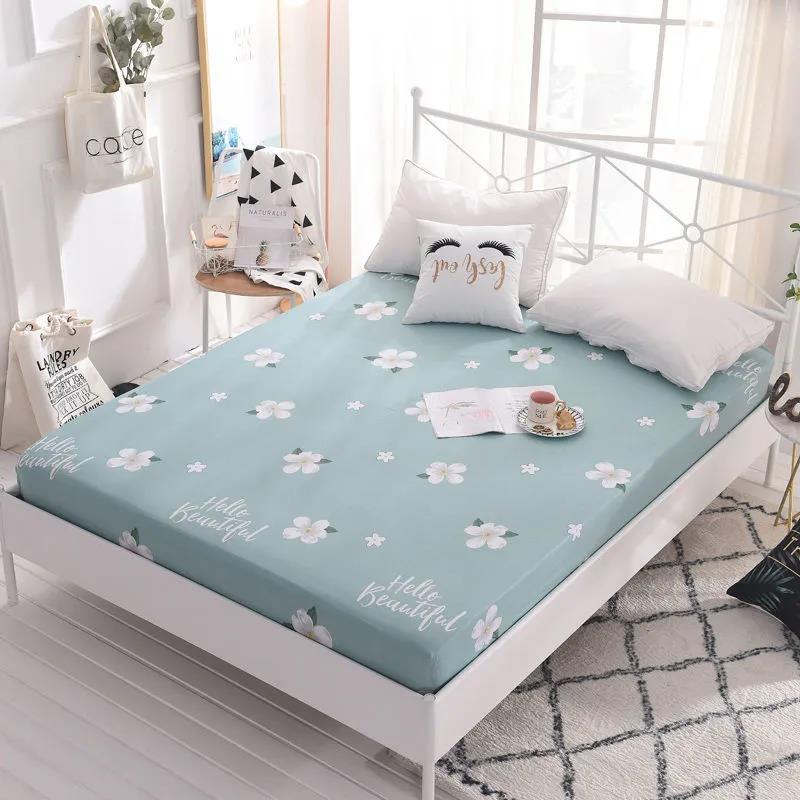 Betten Dreiteiliger Kissenbezug aus reiner Baumwolle 1,5 Meter 1,8 Bettschutzmatte Staubdichter Bettbezug