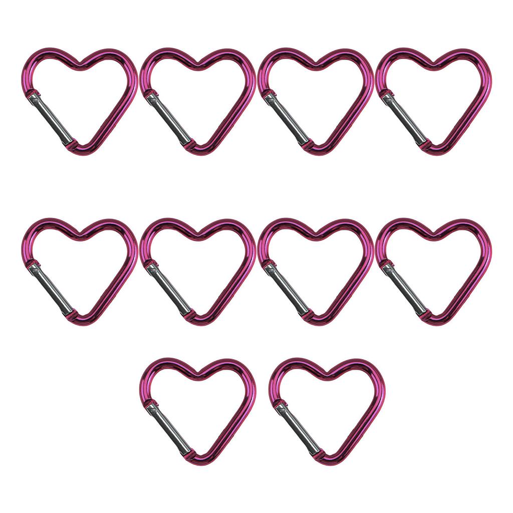 10 szt. Modny karabińczyk sprężynowy w kształcie serca, breloczek, akcesorium, przenośny na wędrówki i backpacking, brelok do kluczy