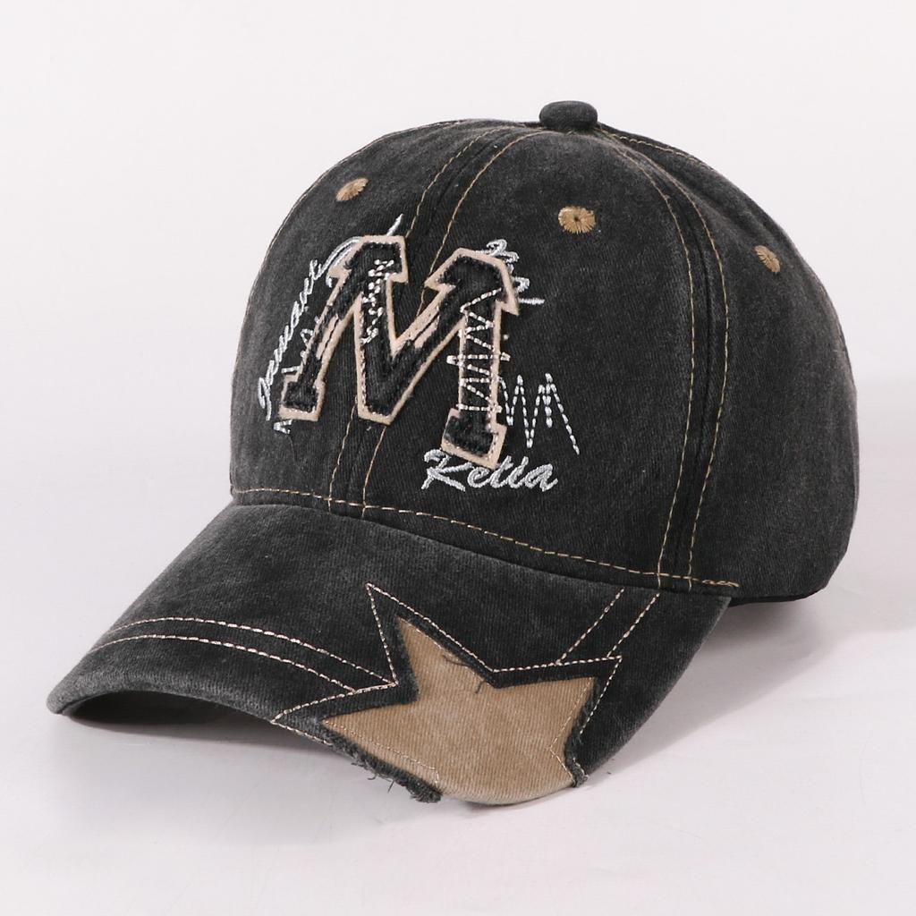 New Unisex Vintage Baseball Cap M Letter Embroidery Dad Hat Women Men Outdoor Streetwear Distressed Washed Cotton Sports Cap