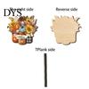 Rustic Thanksgiving Wall Hanging Fall Harvest Wooden Door Hanger, Pumpkin Sunflower Wood Welcome Sign, Seasonal Home Decoration Front Decor