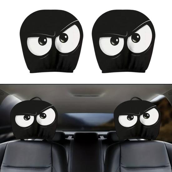 4Pcs Funny Car Headrest Covers Universal Auto Seat Head Rest Protector