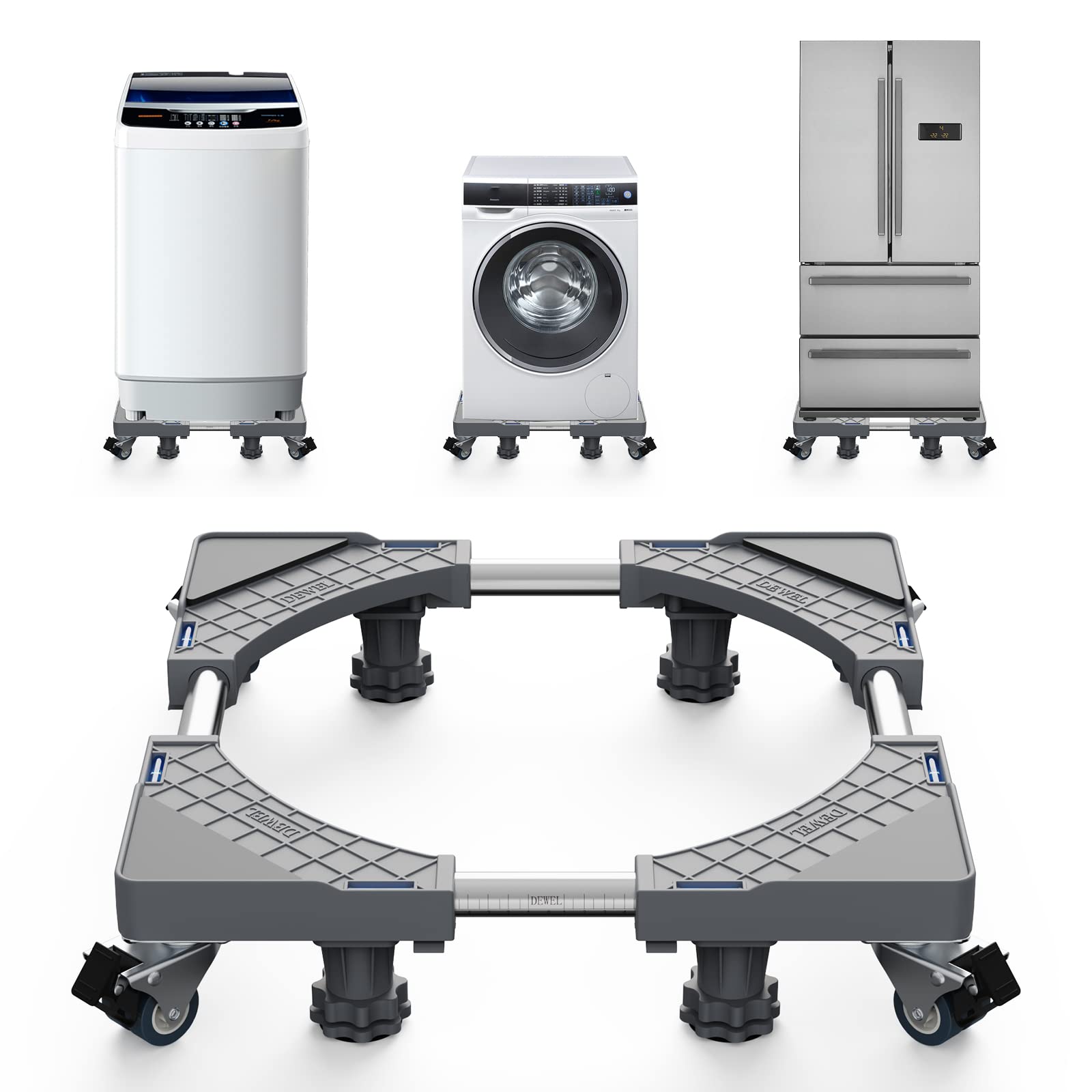 

DEWEL Washing Machine Refrigerator Gray Height Washing Machine Drain Noise Reduction Weight Compatible with and Fully Automatic Reduces Vibration and