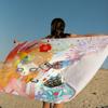 A-Aya-Takano Surreal-Vibrant Beach Towel Colorful Bath Towels for Girl Microfiber Quick Dry Sand Free Beach Yoga Spa Gym Pool