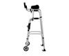 Aluminum Alloy Rollator Walker with Wheels, Seat, and Arm Support – Four-Legged Mobility Aid.