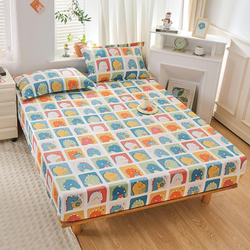 New Pure Cotton Single Bed Sheet Cartoon Small Fresh All Cotton Bed Sheet Single Double Mattress Protective Cover