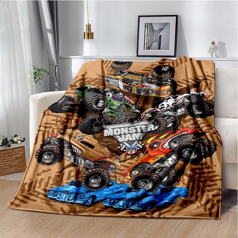 M-Monster Jam Grave Digger Truck Sofa Blanket Lightweight Warm Insulation Blanket Bed Office Car Knee padsThrow Blanket