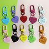 Colorful Metal Love Heart Pendant Keychain - Candy Color Heart-Shaped DIY Piece & Door Buckle Accessory