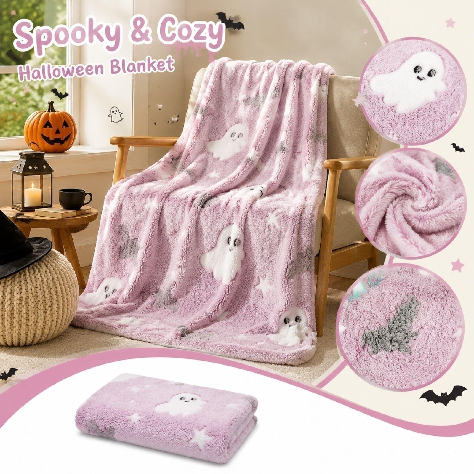 and Pattern Throw Blanket Halloween Theme Soft Warm Blanket One Size