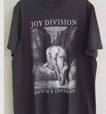 Vtg Dantes Inferno Joy Division Band Shirt Classic Black Unisex S-5Xl