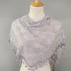 Sciarpa Triangolare con Pizzo Monocolore e Frange per Donna, Velo, Colore Puro, Fiore, Hijab da Preghiera 160*80cm