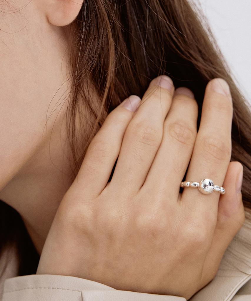 Tatiana (Silver925) Glitter Draw Ball Ring Cr1813
