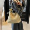Große Tragetasche Strohtasche Damen Neu Strandurlaub Pendeln Fauler Wind Schultertasche