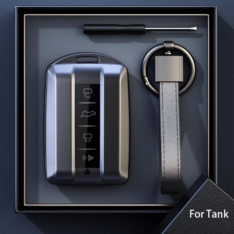 Titanium Gray For Great Wall Gwm Wey Tank 300 400 500 700 Tank300 Smart Remote Car Key Case Cover Keychain Holder Accessories