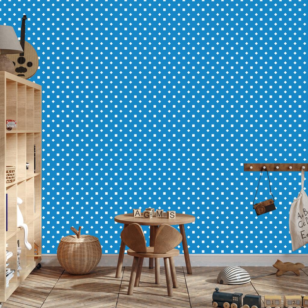 Wallpaper Dots Blue and Azure, Blue Background for Living Room and Bedroom 50x1000