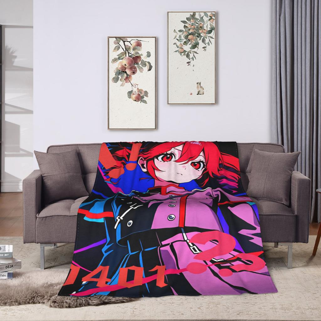 Soft Warm BlanketBoy Girl Camping Kasane Teto Character Throw Blanket Flannel Bedspread For Couch Street Trend Sofa Bed Cover
