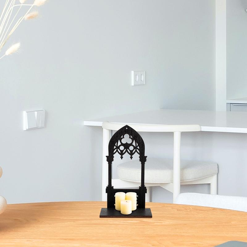 

1 пара Хэллоуин деревянное здание настенный подсвечник арка подвесной гот дома Винтаж 15x6cm