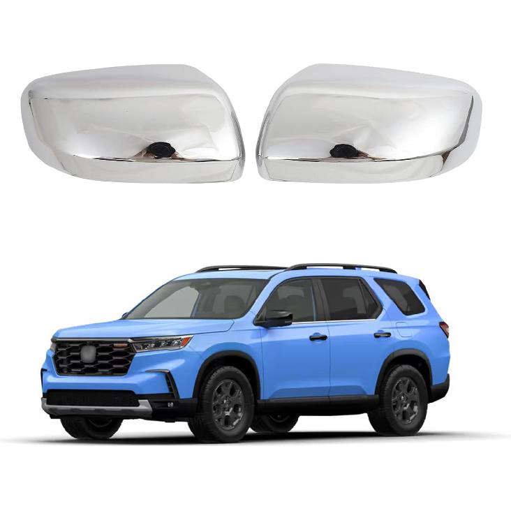 Exterior Door Rearview Mirror Cover Trim for Honda Pilot 2023-2025/ Passport 2026 Accessories, Car Body Side Rear View Mirror Cover Guard Caps, Door серебряный