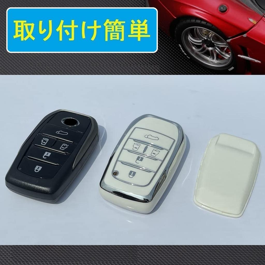 ZANEKO Noah 90 Series Key Case, New Voxy 90 Series Noah Voxy Key Cover, Alphard Key Holder, Silver Black A