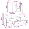 Bathroom Furniture Set 4 Pcs Black Oak Engineered Wood and Glass