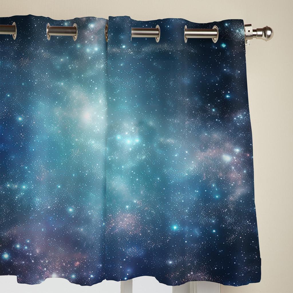 Starry Sky Stars Milky Way Curtains for Bedroom Living Room Window Curtain Treatments Blinds Kitchen Home Decor Drapes