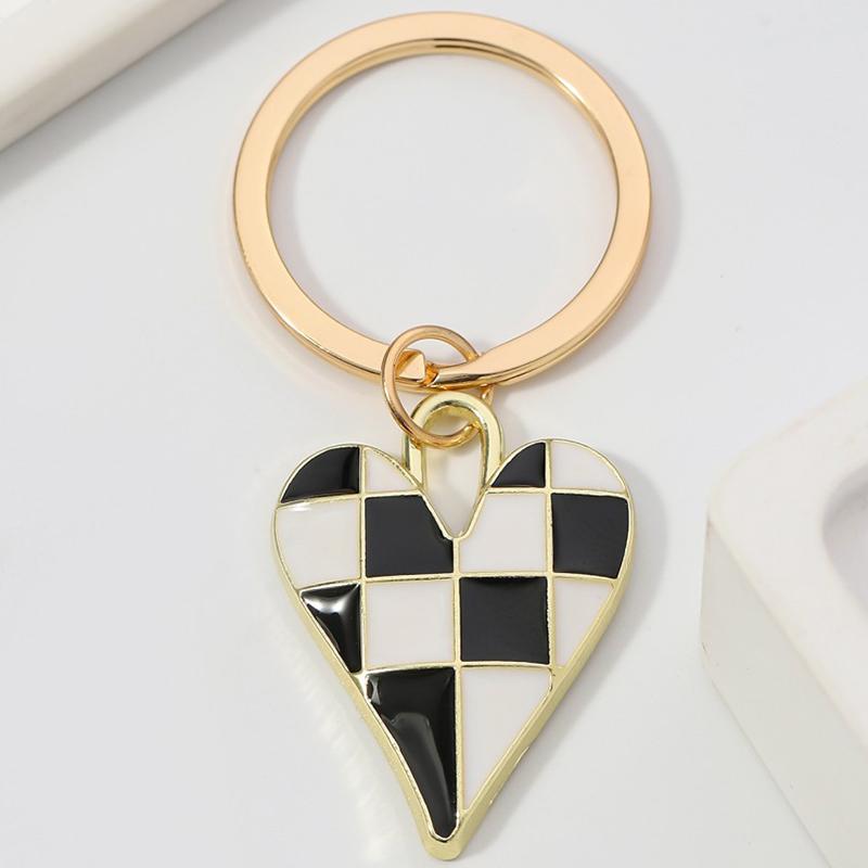 Cute Enamel Keychain Colorful Heart Key Ring Love Key Chains For Women Men Handbag Accessories Car Key DIY Handmade Zircon Gift
