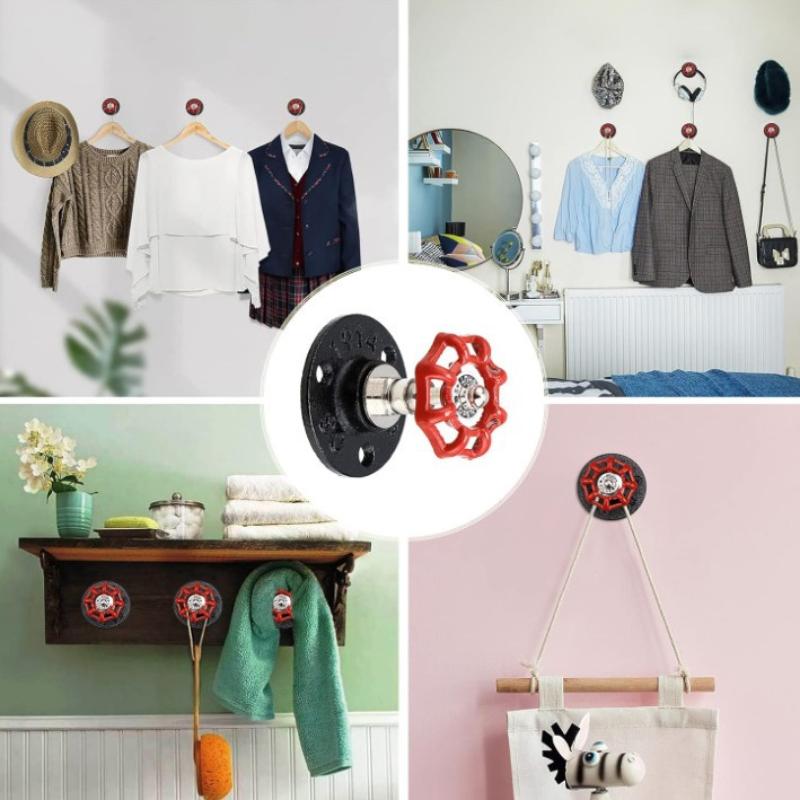 Retro Industrial Faucet Valve Towel Hook Creative Design Waterproof Wall Mounted Hanger for Garage Home Furnishings