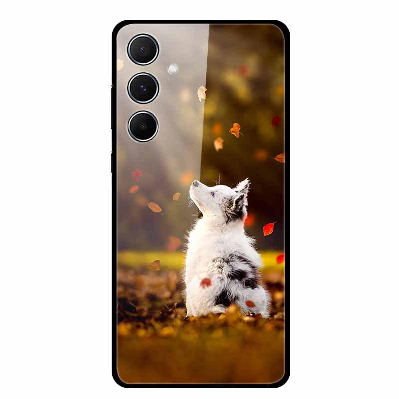 Kreative Landschaftsmalerei Gehärtetes Glas Handyhülle für Samsung A55 5G