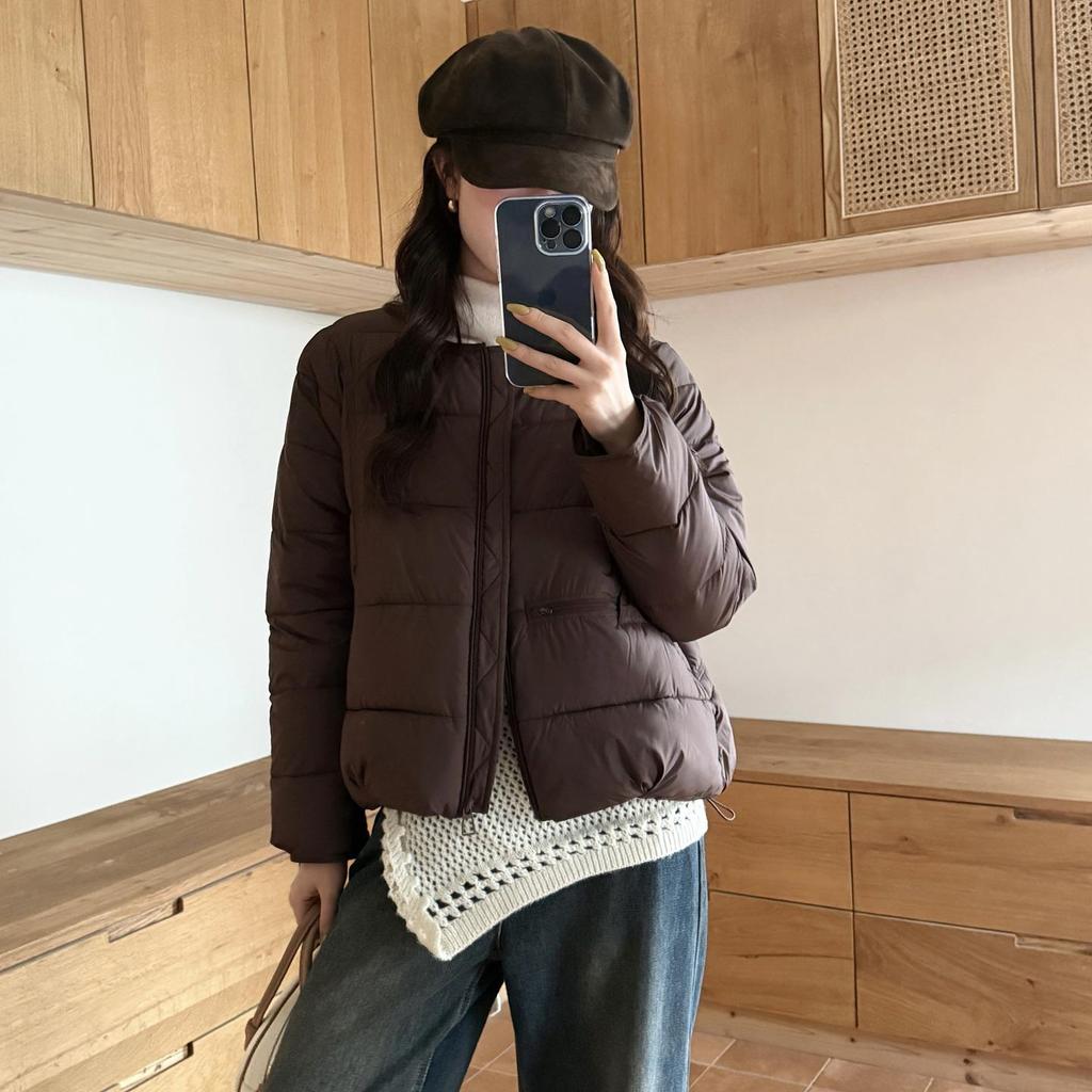Autunno Inverno Ispessito Caldo Parka Donna Casual Carino Tinta Unita Tasca Grande Giacche Larghe Capispalla