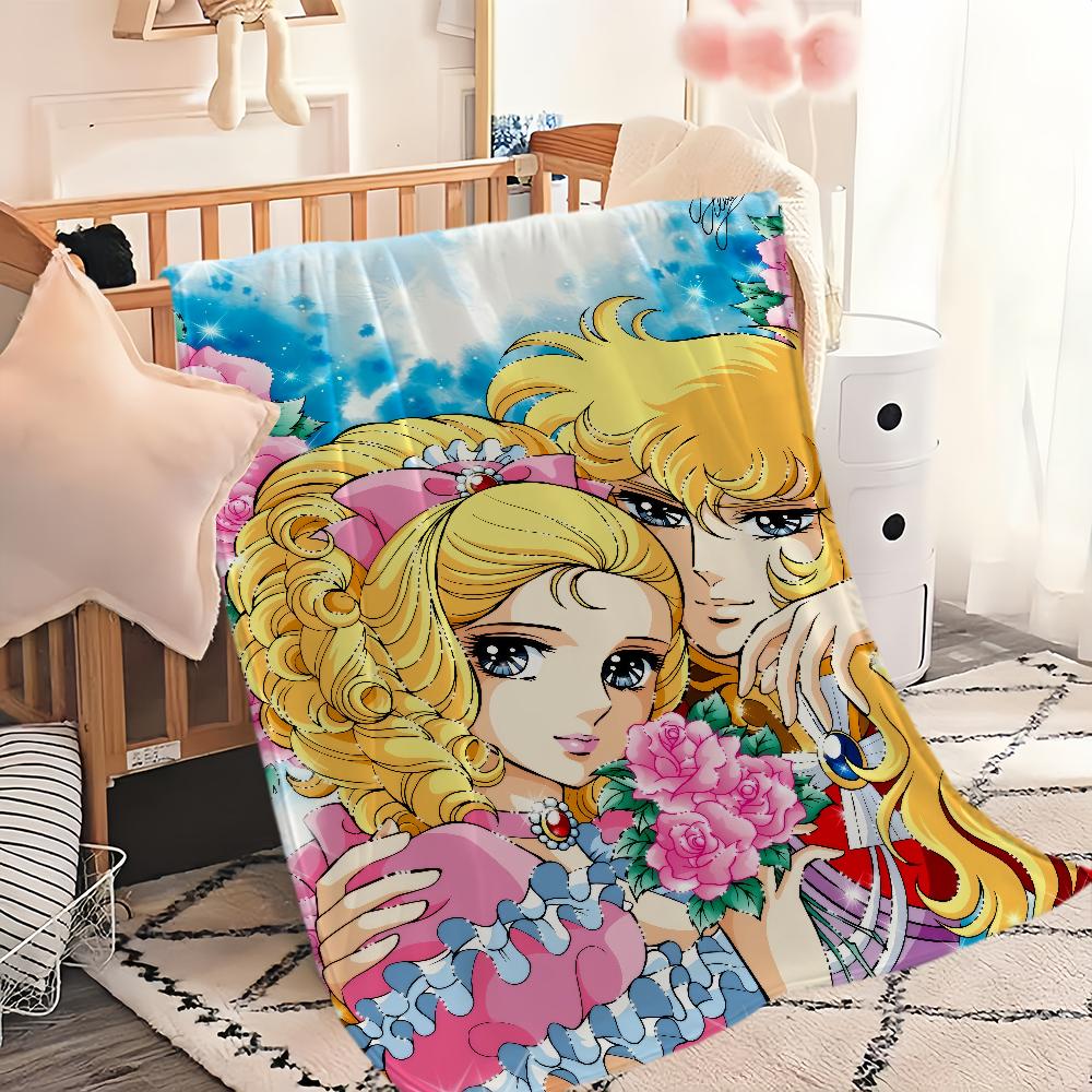 manga anime Flannel warm soft plush blanket Rose of V-Versailles sofa living room hogar Lady O-Oscar bedroom travel gift home